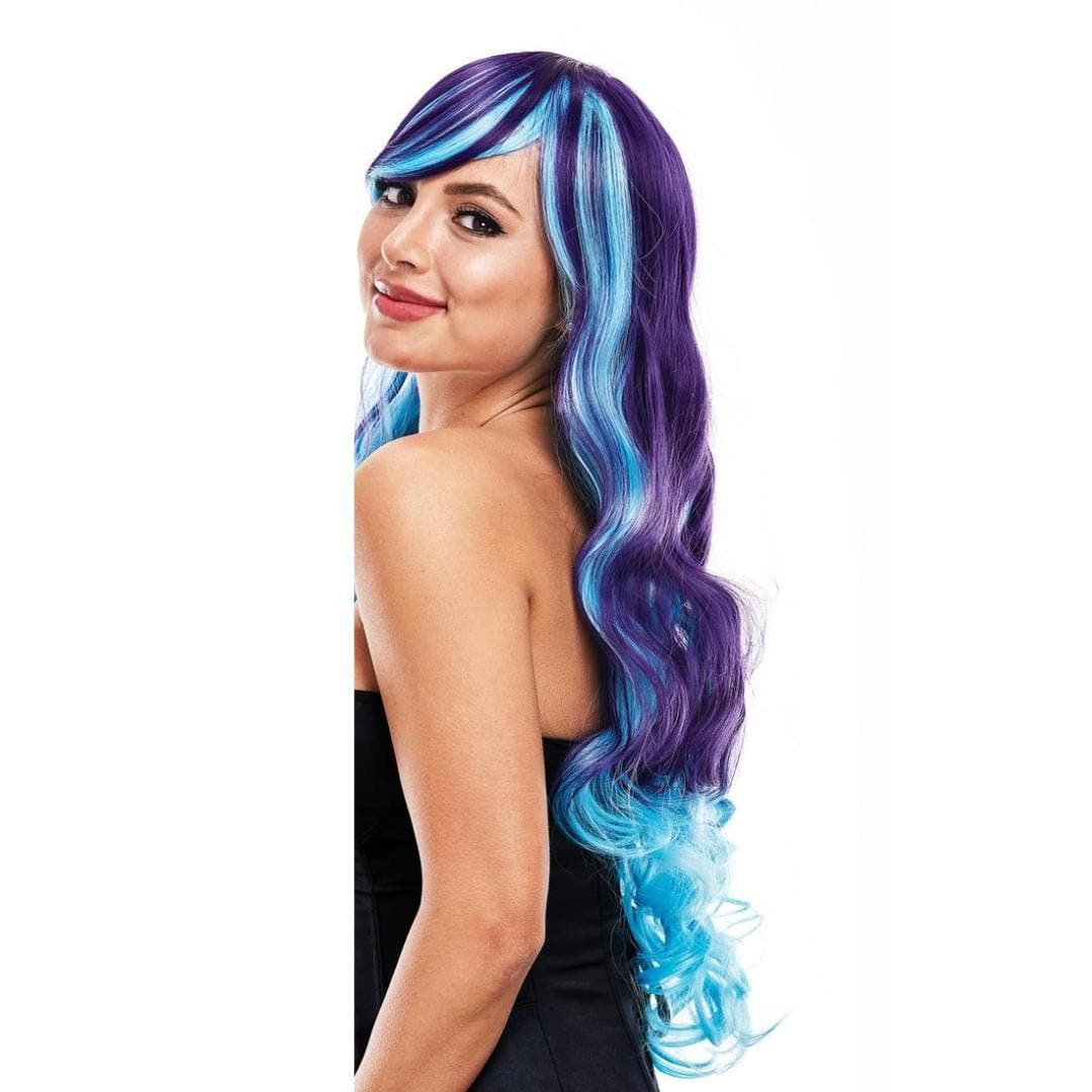 Pleasure Wigs Ashley Long Layers and Gentle Curls Wig Purple/Blue - Romantic Blessings