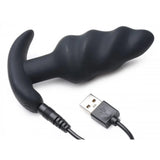 Bang! 21 Function Vibrating Silicone Rechargeable Swirl Butt Plug With Remote Control - Romantic Blessings