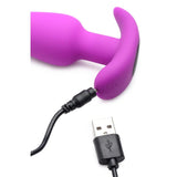 Bang! 21 Function Vibrating Silicone Rechargeable Swirl Butt Plug With Remote Control - Romantic Blessings