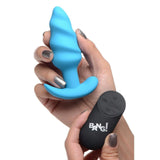 Bang! 21 Function Vibrating Silicone Rechargeable Swirl Butt Plug With Remote Control - Romantic Blessings