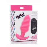 Bang! 21 Function Vibrating Silicone Rechargeable Swirl Butt Plug With Remote Control - Romantic Blessings