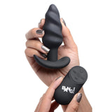Bang! 21 Function Vibrating Silicone Rechargeable Swirl Butt Plug With Remote Control - Romantic Blessings
