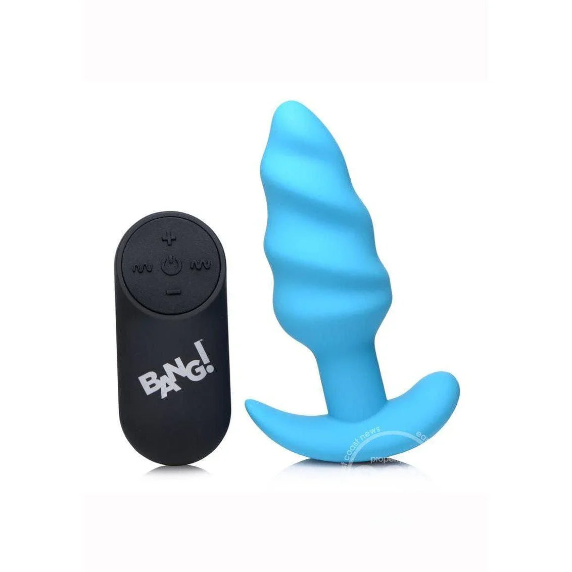 Bang! 21 Function Vibrating Silicone Rechargeable Swirl Butt Plug With Remote Control - Romantic Blessings