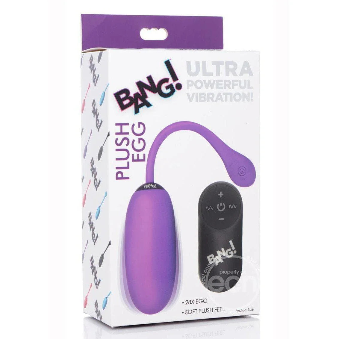 Bang! 28 Function Plush Silicone Rechargeable Egg With Remote Control - Romantic Blessings