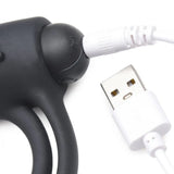 Bang! Silicone Rechargeable Penis Ring And Bullet With Remote Control - Romantic Blessings