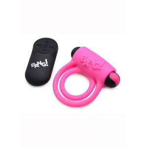 Bang! Silicone Rechargeable Penis Ring And Bullet With Remote Control - Romantic Blessings