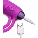 Bang! Silicone Rechargeable Penis Ring And Bullet With Remote Control - Romantic Blessings