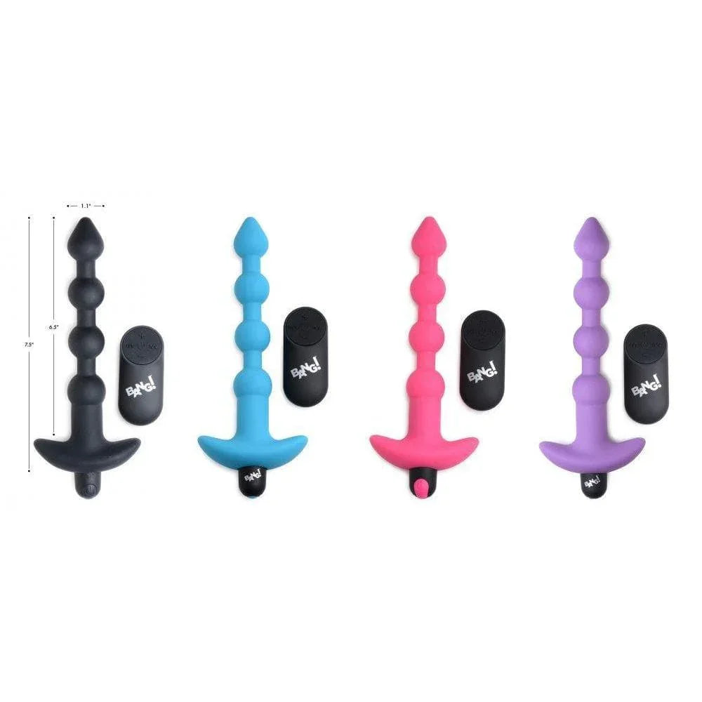 Bang! Vibrating Silicone Rechargeable Anal Beads With Remote Control - Romantic Blessings