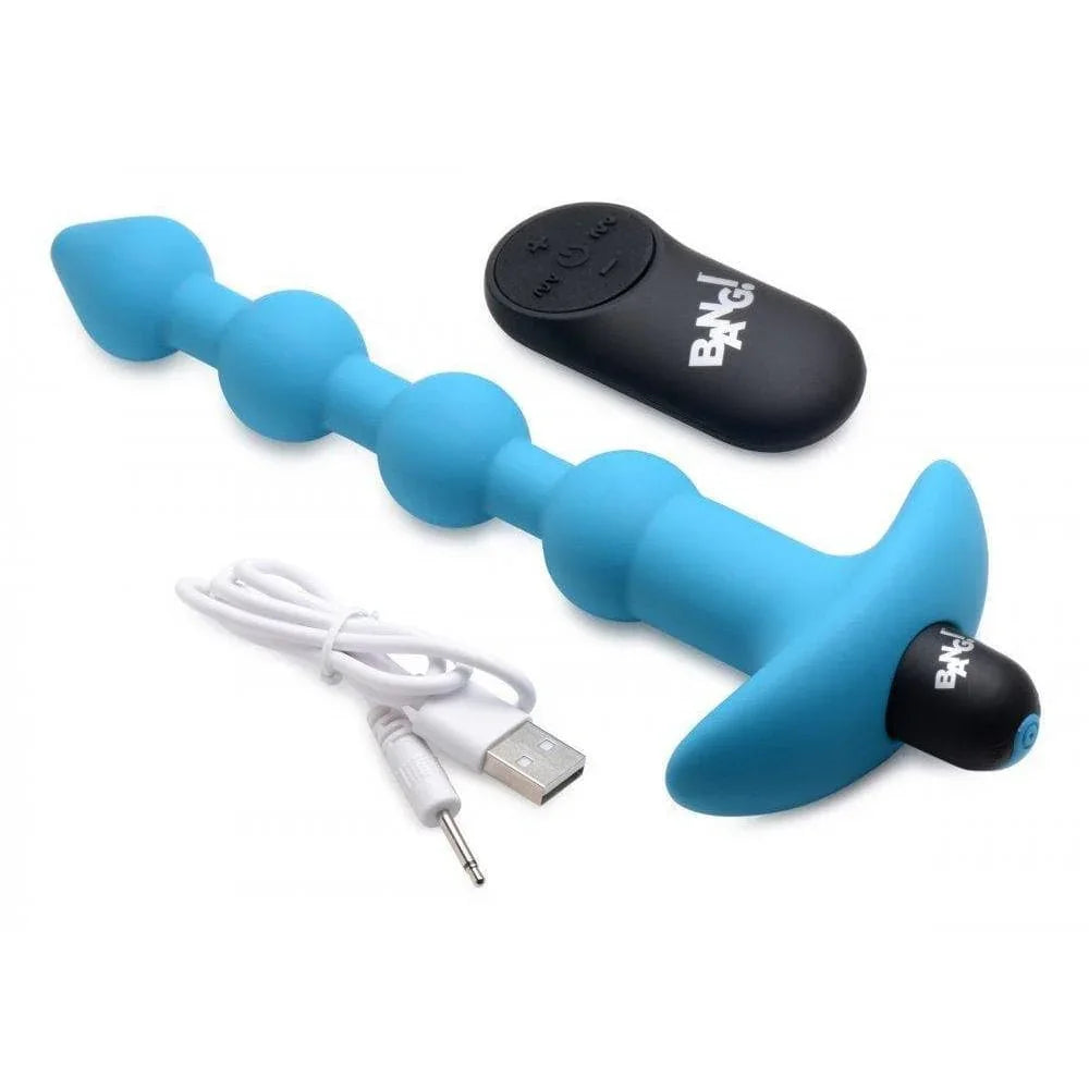 Bang! Vibrating Silicone Rechargeable Anal Beads With Remote Control - Romantic Blessings