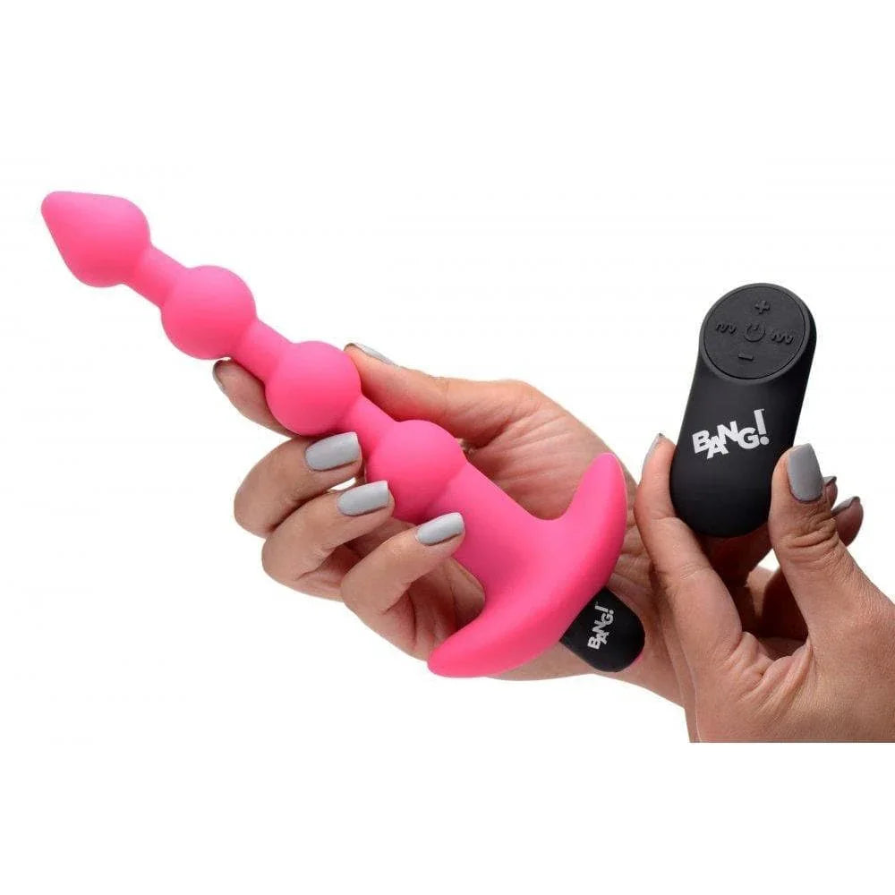 Bang! Vibrating Silicone Rechargeable Anal Beads With Remote Control - Romantic Blessings