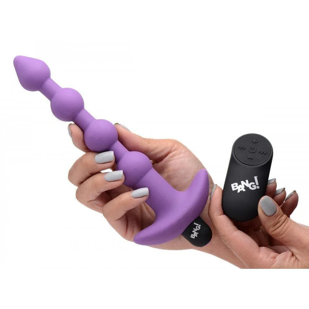 Bang! Vibrating Silicone Rechargeable Anal Beads With Remote Control - Romantic Blessings
