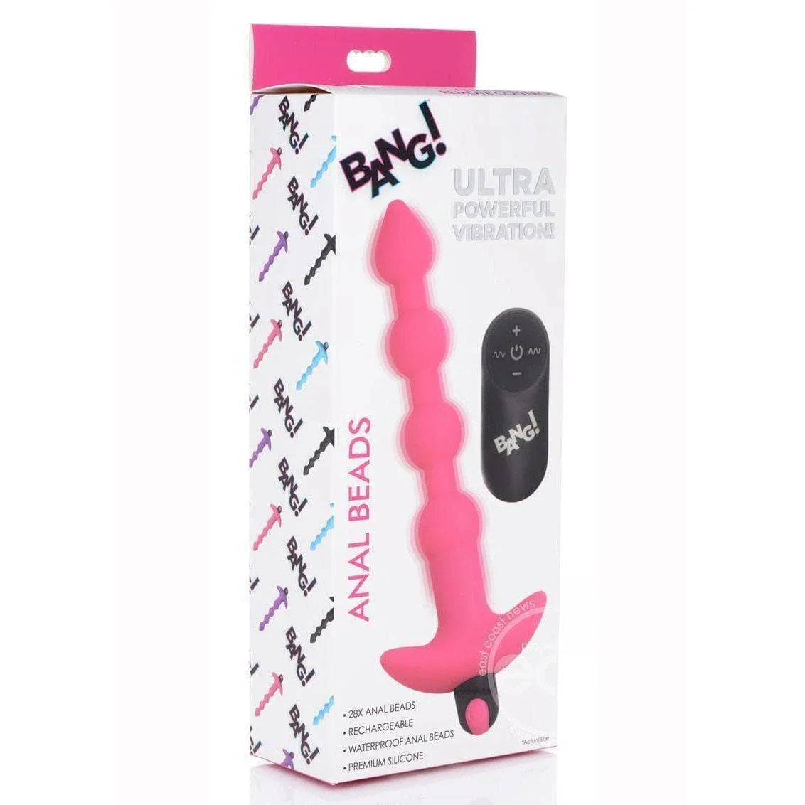 Bang! Vibrating Silicone Rechargeable Anal Beads With Remote Control - Romantic Blessings