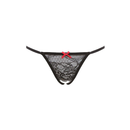Barely Bare Crotchless Panty Black - Romantic Blessings