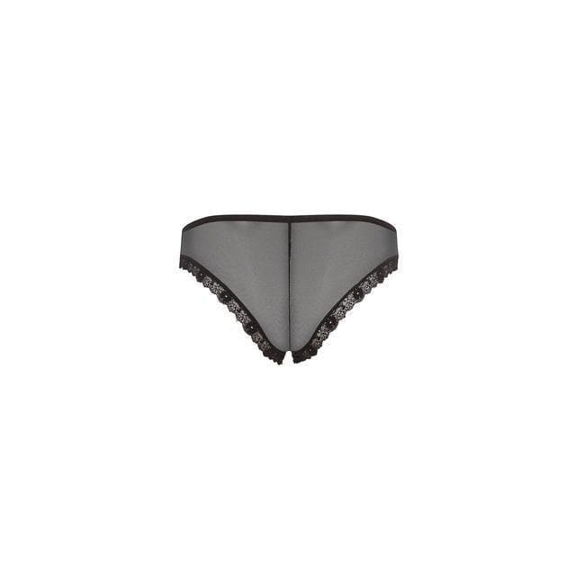 Barely Bare Double Window Panty Black One Size - Romantic Blessings