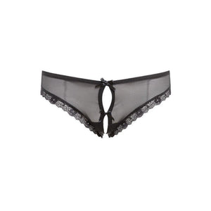 Barely Bare Double Window Panty Black One Size - Romantic Blessings