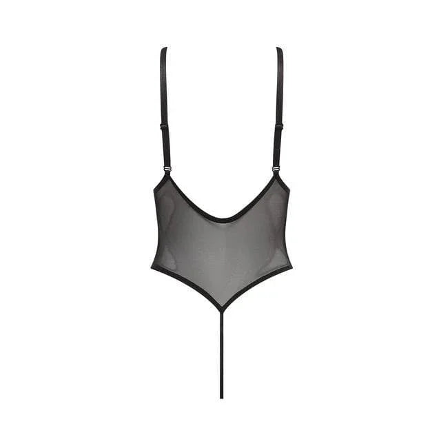 Barely Bare Lace Up Teddy Black One Size - Romantic Blessings