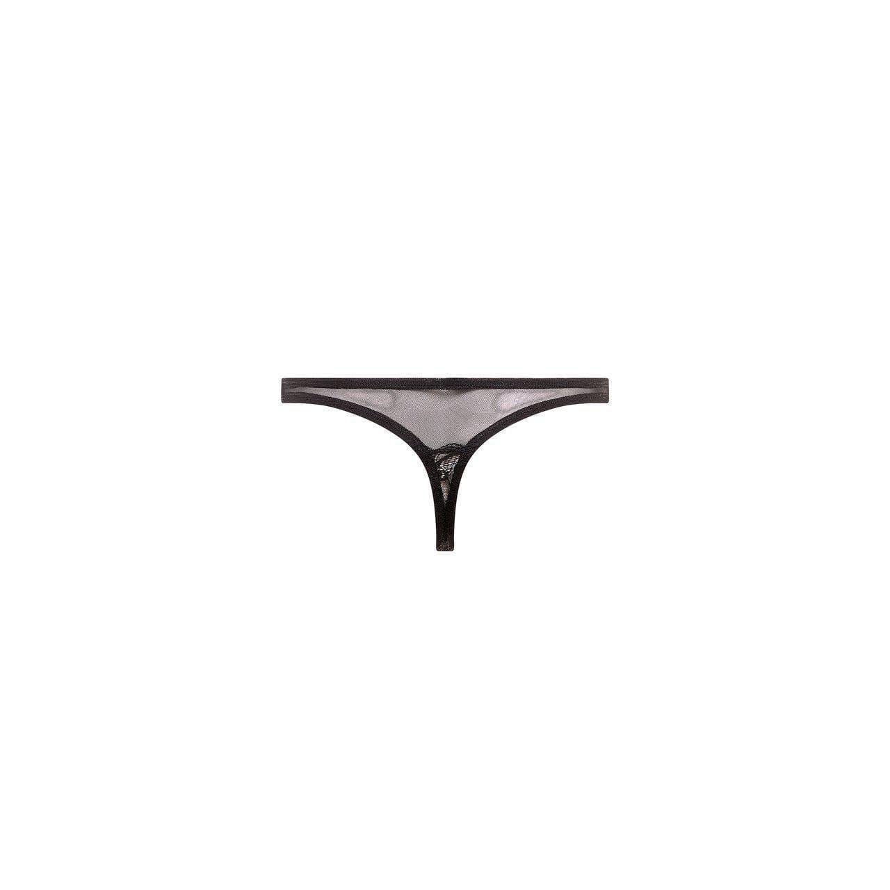 Barely Bare Mesh and Lace Panty Black One Size - Romantic Blessings