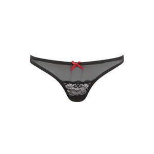 Barely Bare Mesh and Lace Panty Black One Size - Romantic Blessings