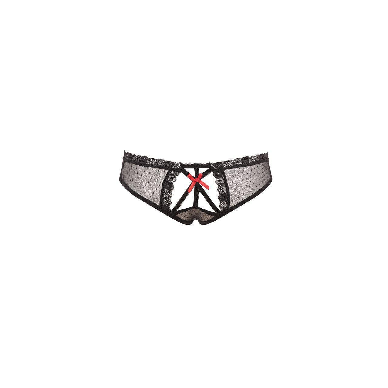 Barely Bare Peek A Boo Butt Panty Black One Size - Romantic Blessings