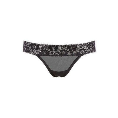 Barely Bare Strappy Butt Panty Black One Size - Romantic Blessings