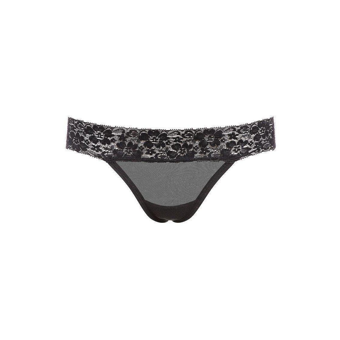 Barely Bare Strappy Butt Panty Black One Size - Romantic Blessings