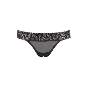 Barely Bare Strappy Butt Panty Black One Size - Romantic Blessings