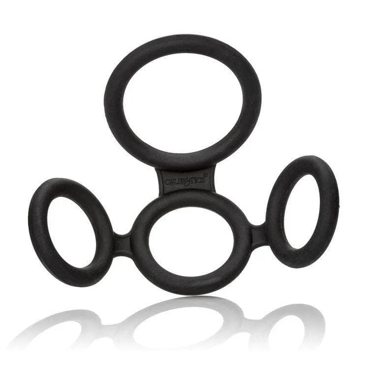 Big Man's Spreader Ring Black 4 Point Penis Ring System - Romantic Blessings