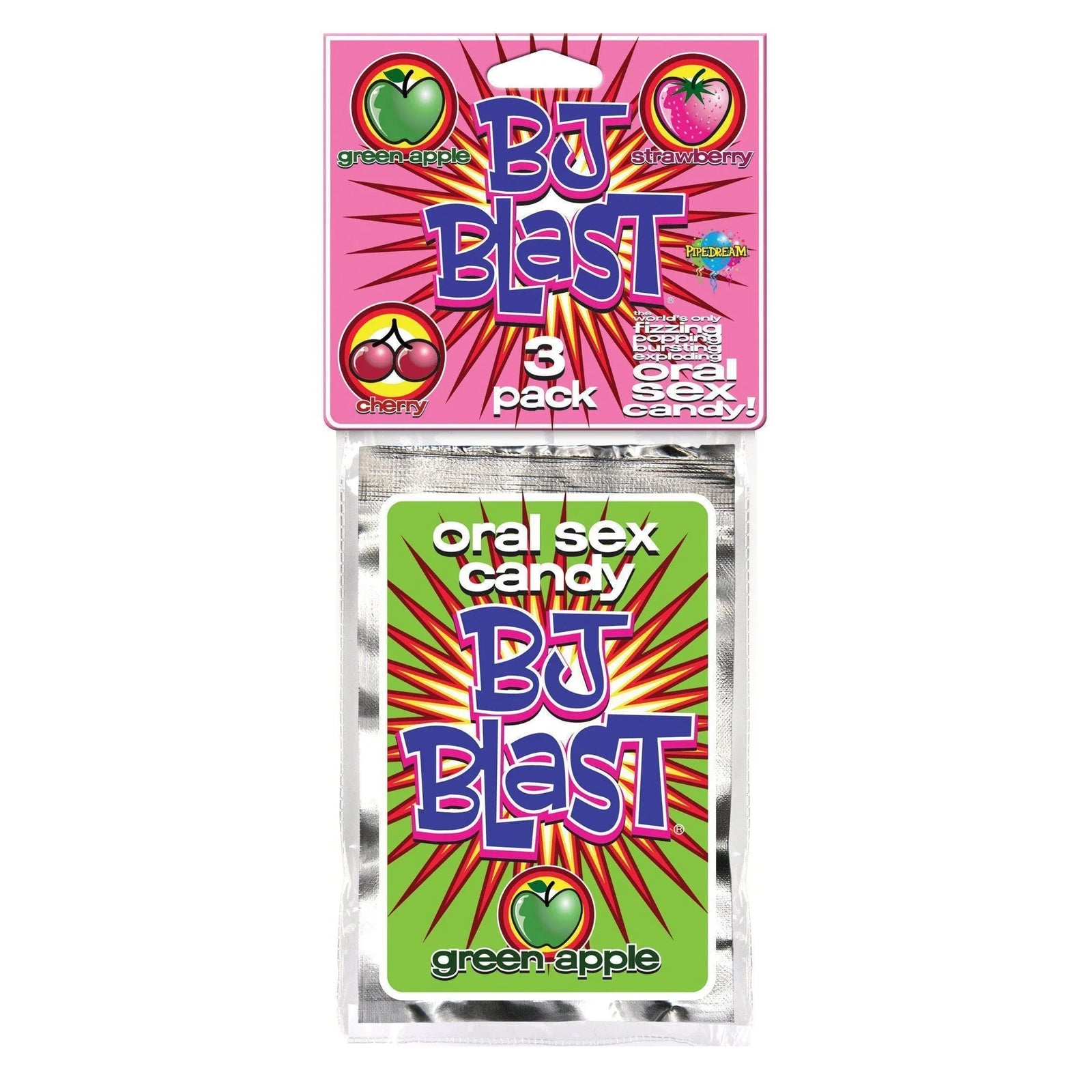 Bj Blast Oral Sex Candy 3 Pack Strawberry Cherry Green Apple - Romantic Blessings