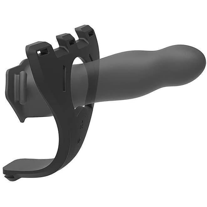 Body Extensions Silicone Strap-On Remote Vibrating Harness with 2 Hollow Dildos 7 inch & 7.5 inch - 4 Piece Set - Romantic Blessings