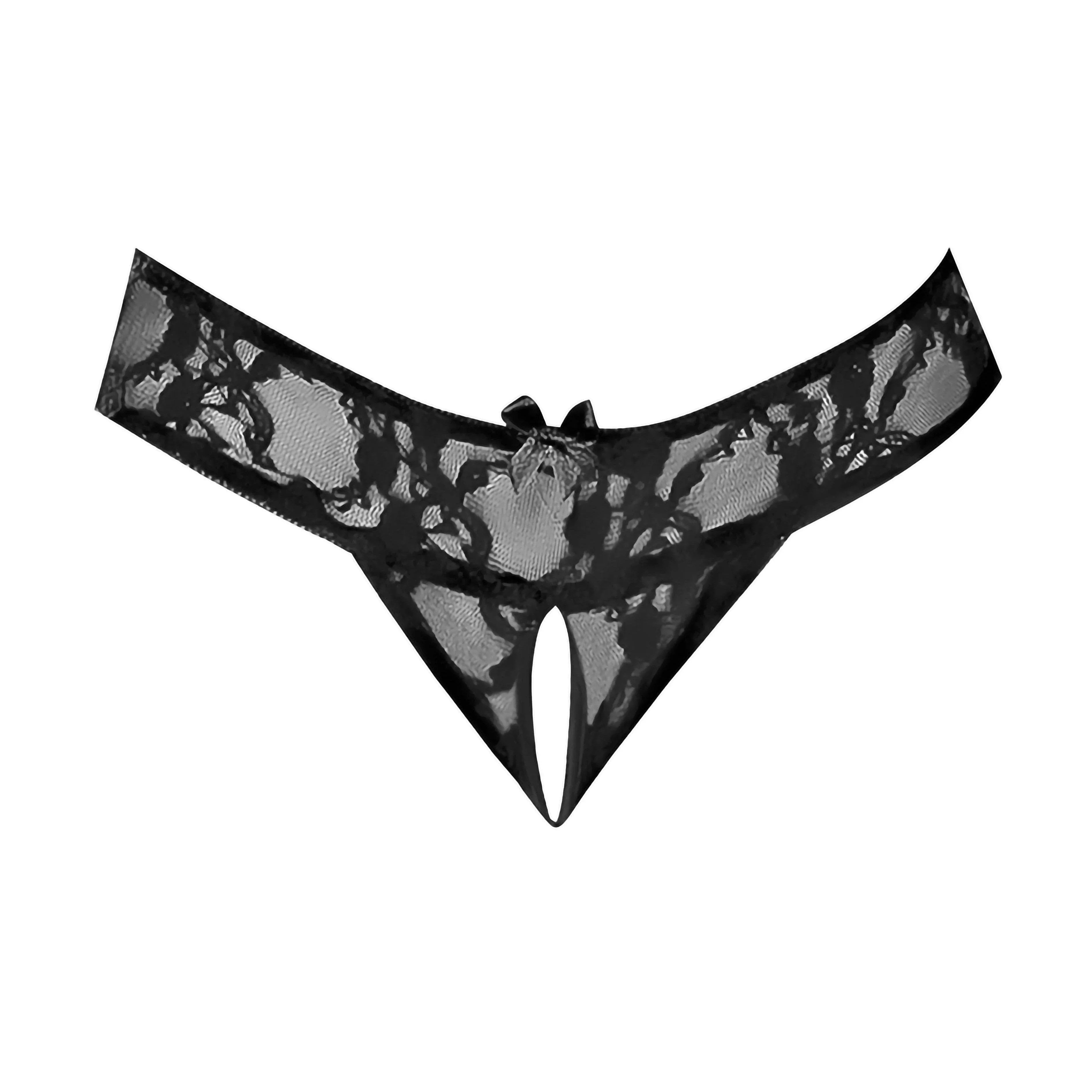 Magic Silk Booty Packs Lace Crotchless 3 Pack Black - Romantic Blessings