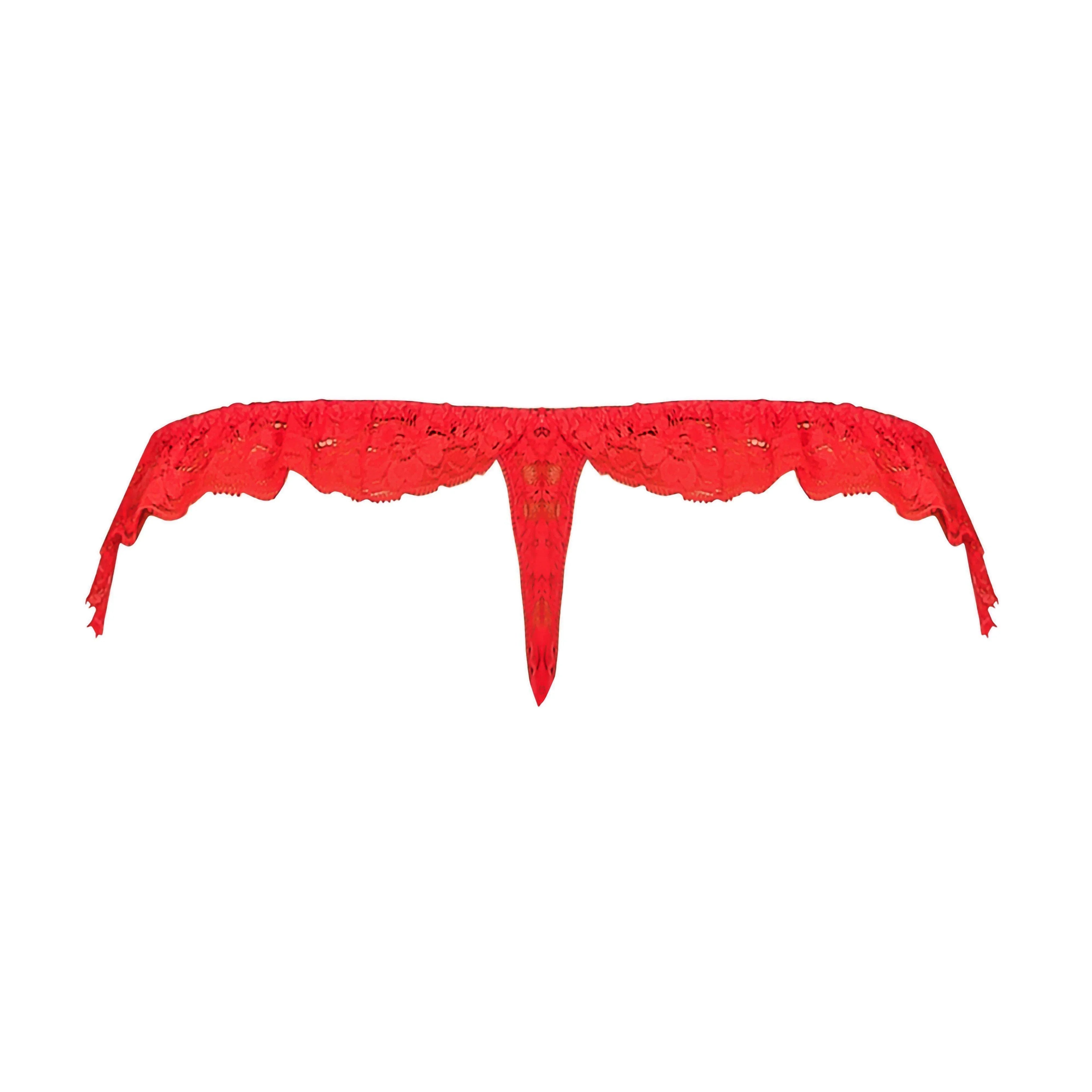 Magic Silk Booty Packs Ruffle Lace Thong 3 Pack Assorted Colors - Romantic Blessings