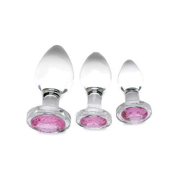 Booty Sparks Pink Gem Glass Anal Set of 3 - Romantic Blessings