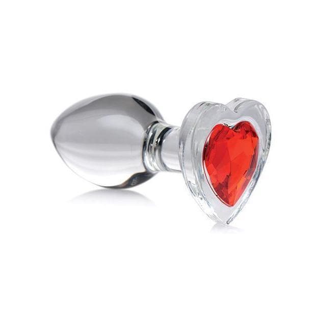 Booty Sparks Red Heart Gem Glass Anal Plug - Romantic Blessings