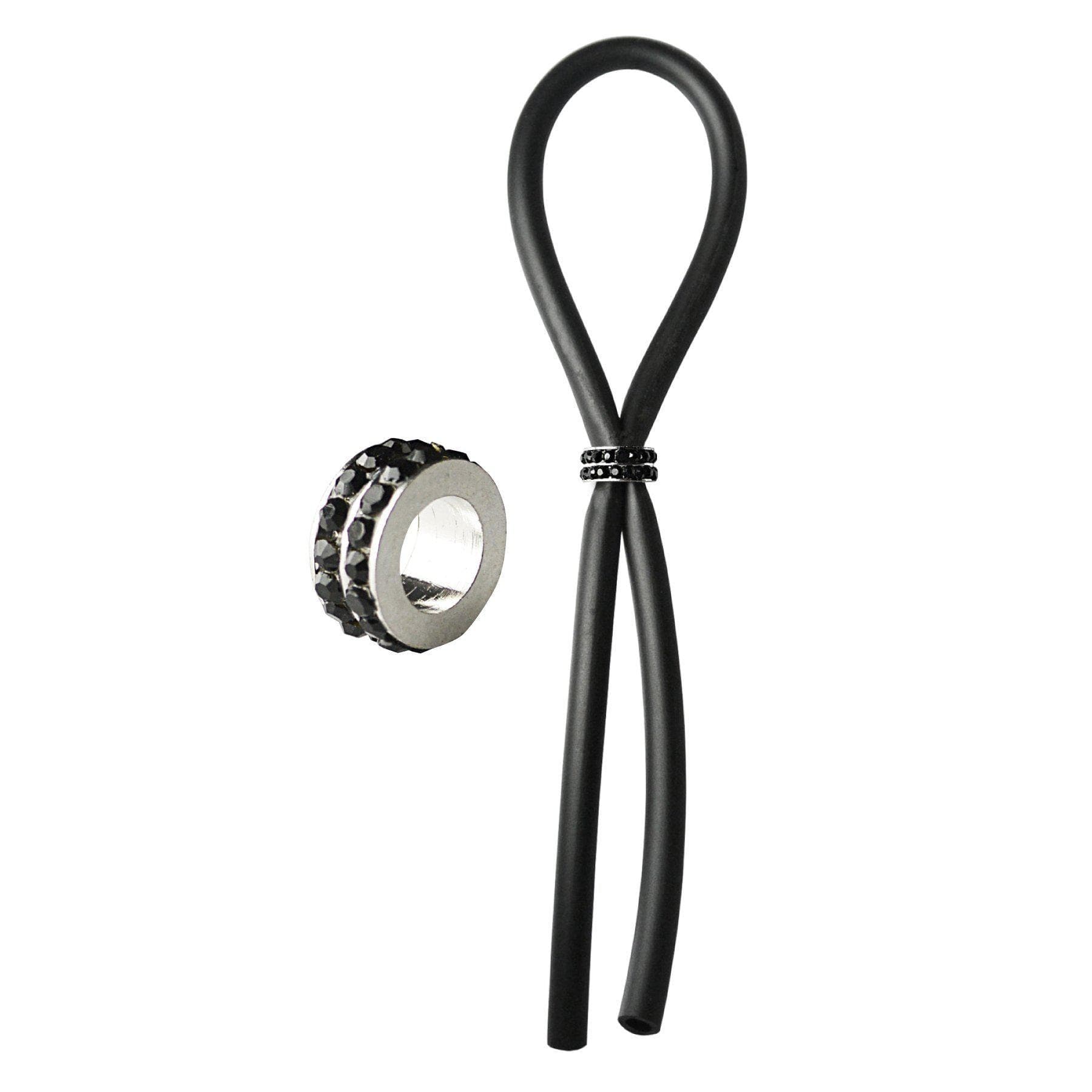 C-ring Lasso Black Gems Bead Silicone Black - Romantic Blessings
