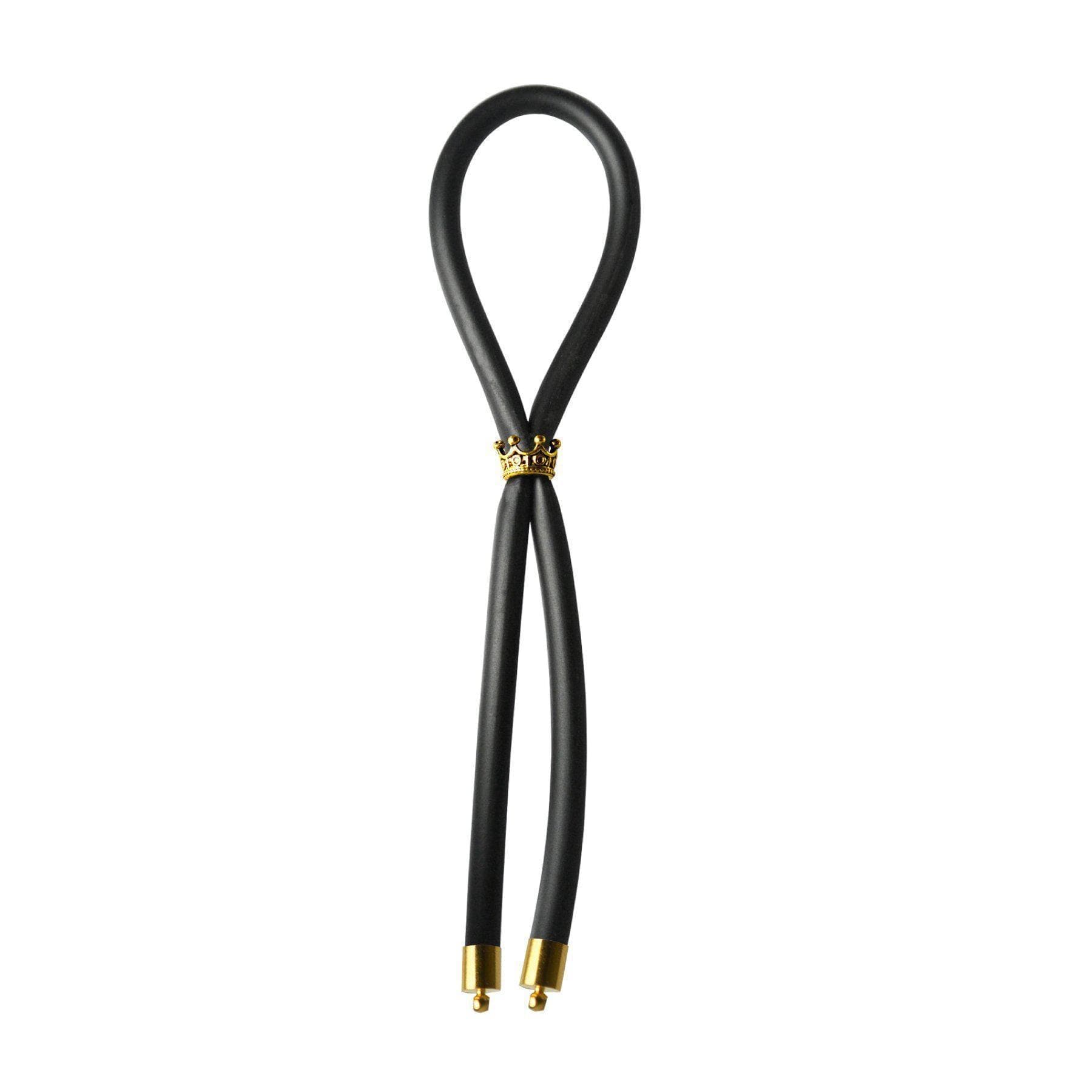 C-ring Lasso Gold Crown Bead Silicone Black - Romantic Blessings