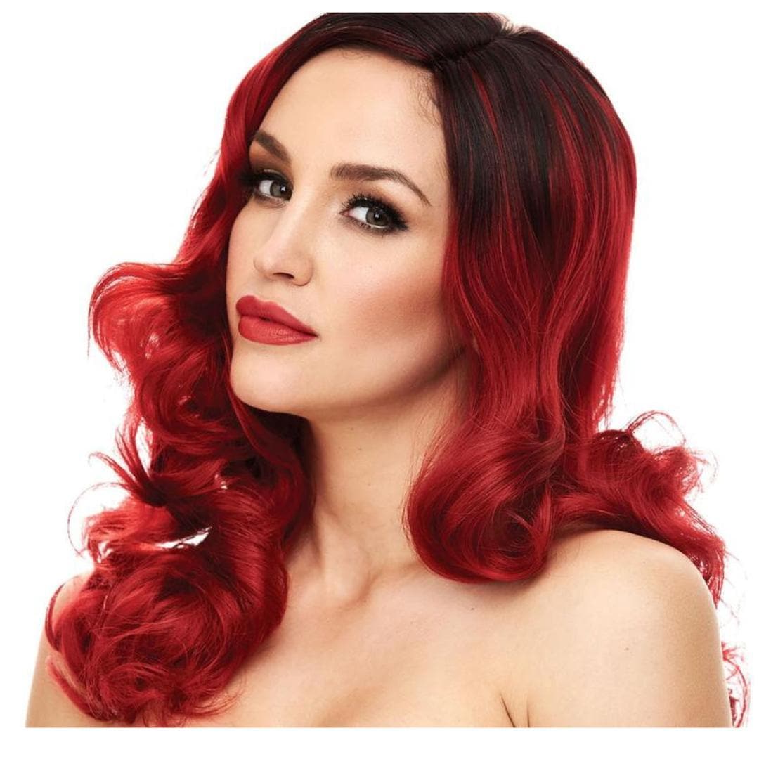 Pleasure Wigs Candice Long Wavy Curly Hair Wig Red/Black - Romantic Blessings