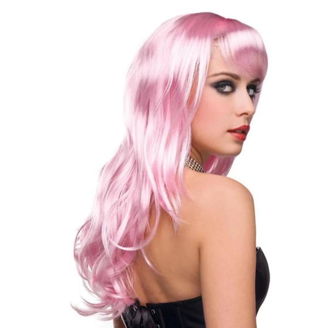 Pleasure Wigs Candy Long Wavy Curly Hair Wig Baby Pink - Romantic Blessings