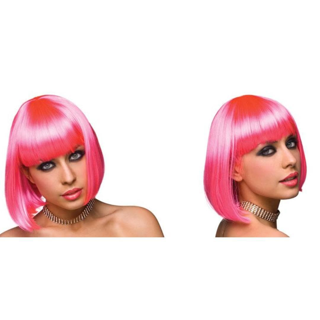 Pleasure Wigs Cici Short Hair Bob Look Banged Wig Hot Pink - Romantic Blessings