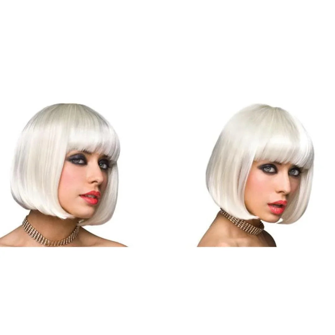 Pleasure Wigs Cici Short Hair Bob Look Banged Wig White - Romantic Blessings