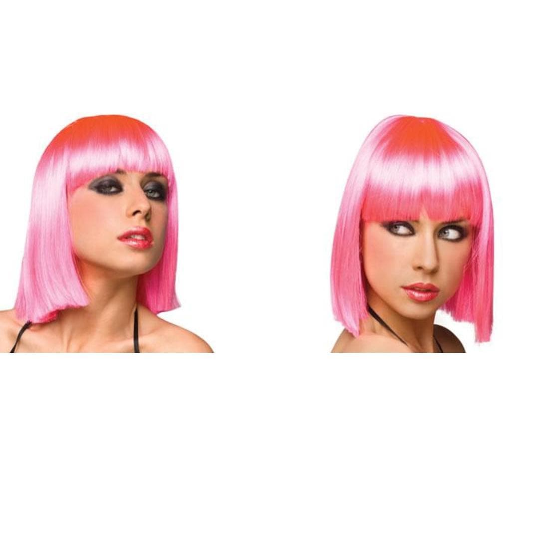 Pleasure Wigs Cleo Short Shoulder Length Hair Banged Wig Hot Pink - Romantic Blessings