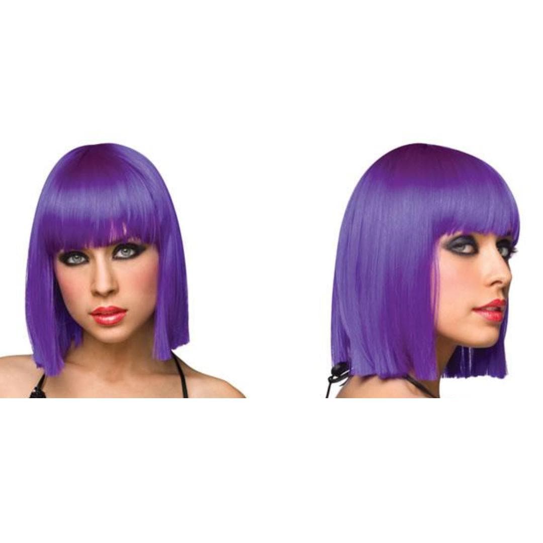 Pleasure Wigs Cleo Short Shoulder Length Hair Banged Wig Purple - Romantic Blessings