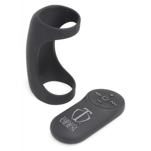 Trinity Men 28X G-Shaft Silicone Rechargeable Penis Ring with Remote Control - Romantic Blessings