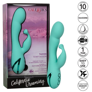 California Dreaming Tahoe Temptation Silicone Rechargeable Rabbit Vibrator - Romantic Blessings
