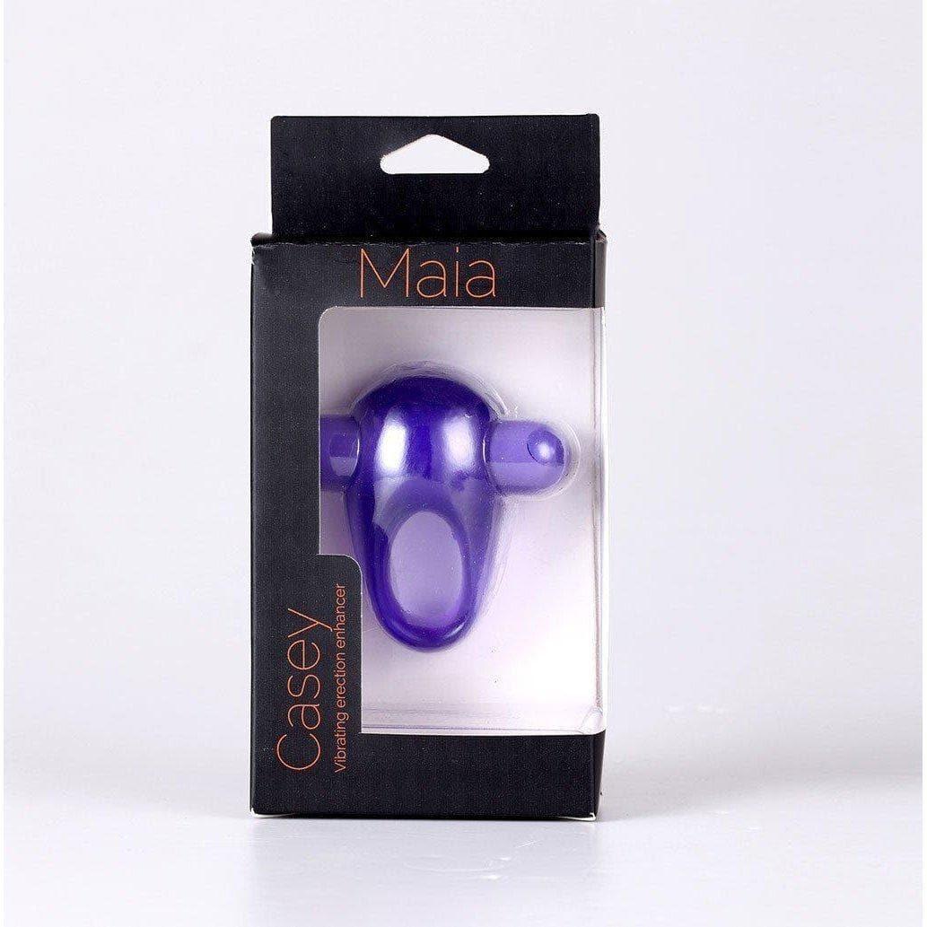 Casey Rechargeable Vibrating Erection Enhancer Ring Purple - Romantic Blessings