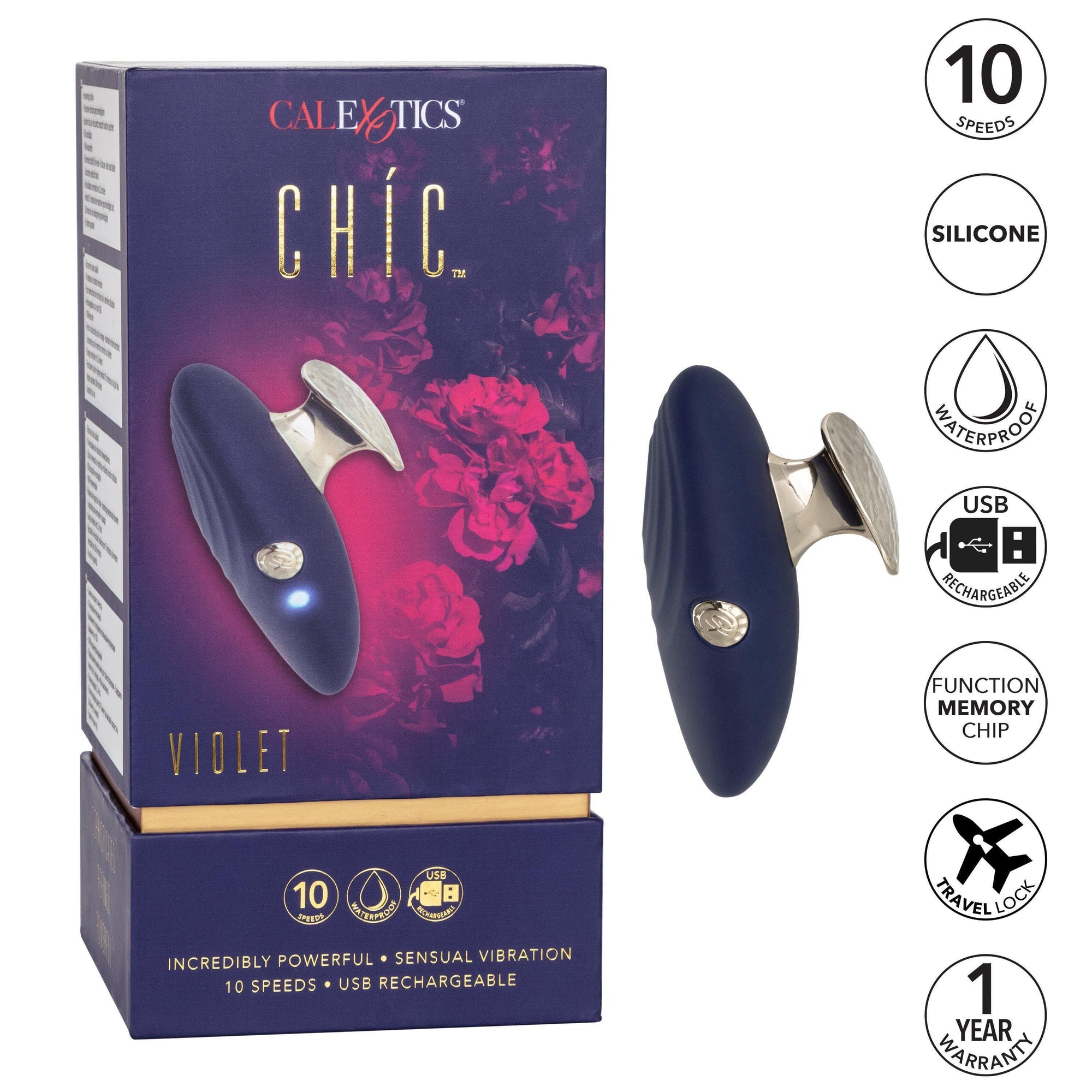 Chic Violet Silicone Rechargeable Hand Held Palm Massager - Romantic Blessings