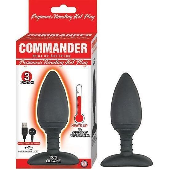 Commander Beginner's 3 Function Rechargeable Vibrating Heat Up Butt Plug - Romantic Blessings