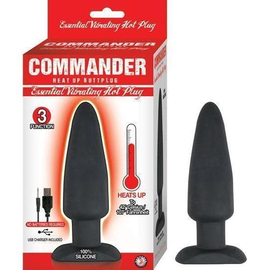 Commander Essential Vibrating 3 Function Heat Up Waterproof Butt Plug - Romantic Blessings