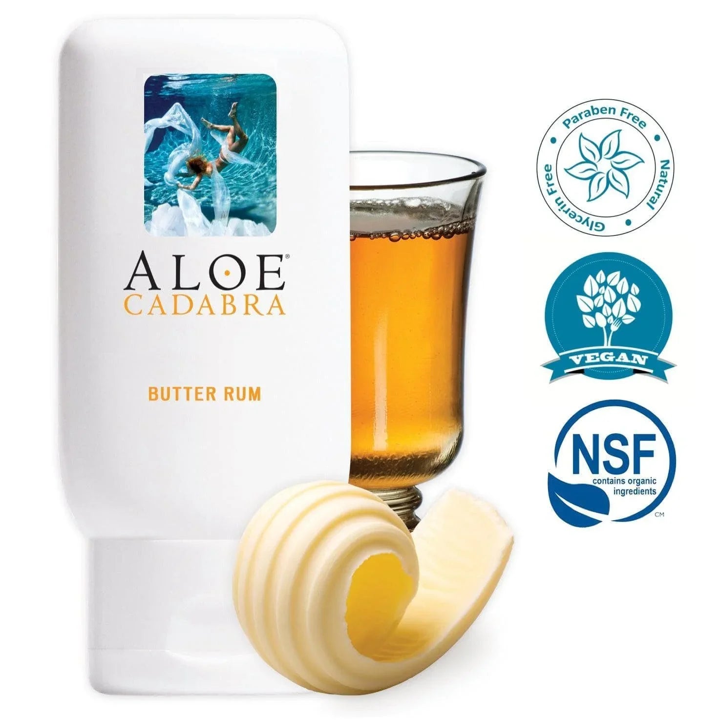 Aloe Cadabra Organic 2-in-1 Personal Lubricant & Vaginal Moisturizer Butter Rum 2.5 oz - Romantic Blessings