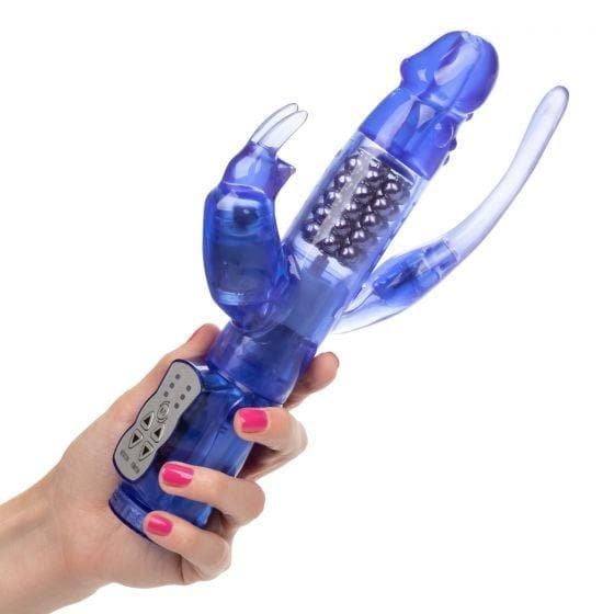 Delight Triple Motor Orgasm Beaded Rotating Waterproof Rabbit Vibrator - Romantic Blessings