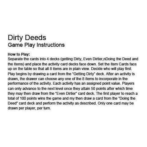 Dirty Deeds Couples Activity Card Game - Romantic Blessings